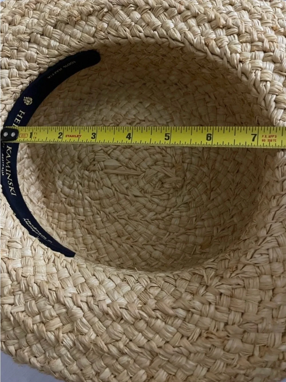 Helen Kaminski Natural Straw Sun Hat with Black Ribbon Tie - Picture 9 of 10